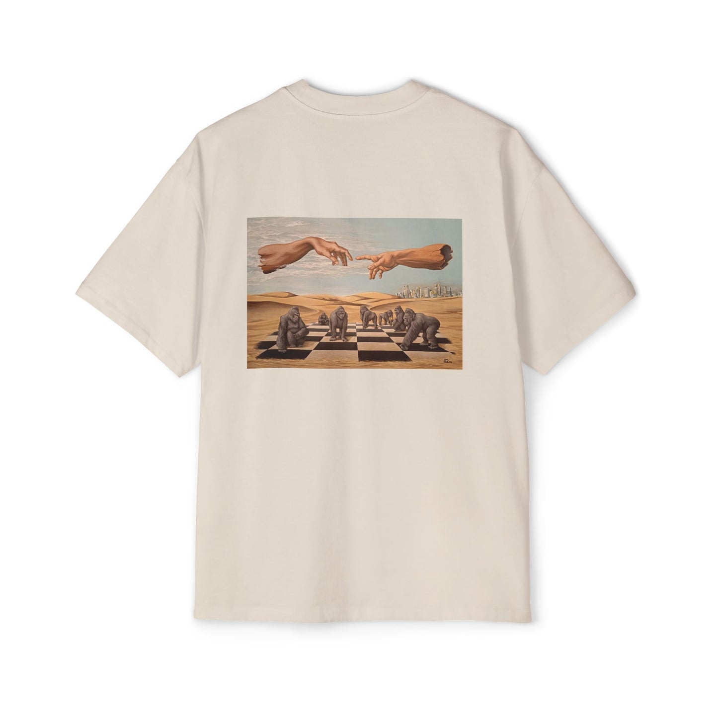 Men’s Heavy Oversized Tee – Surreal Art Edition