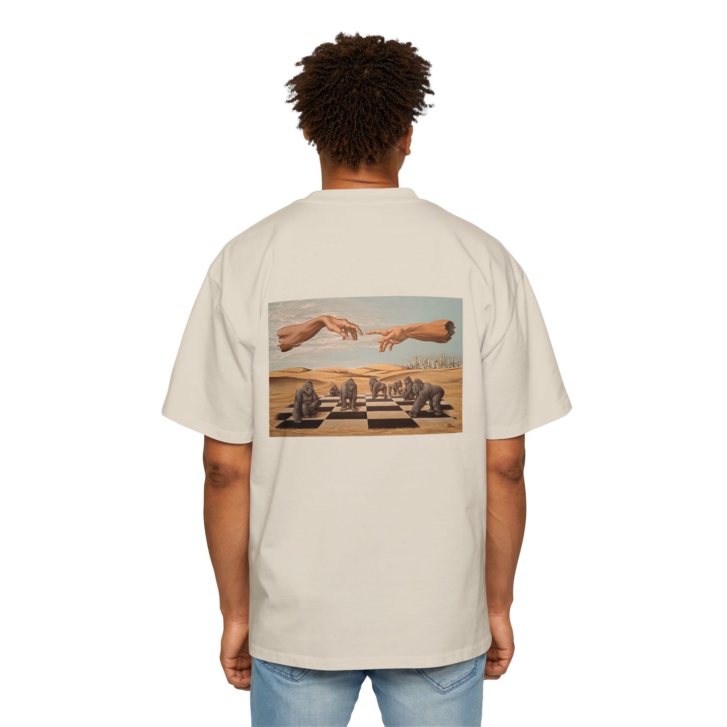 Men’s Heavy Oversized Tee – Surreal Art Edition