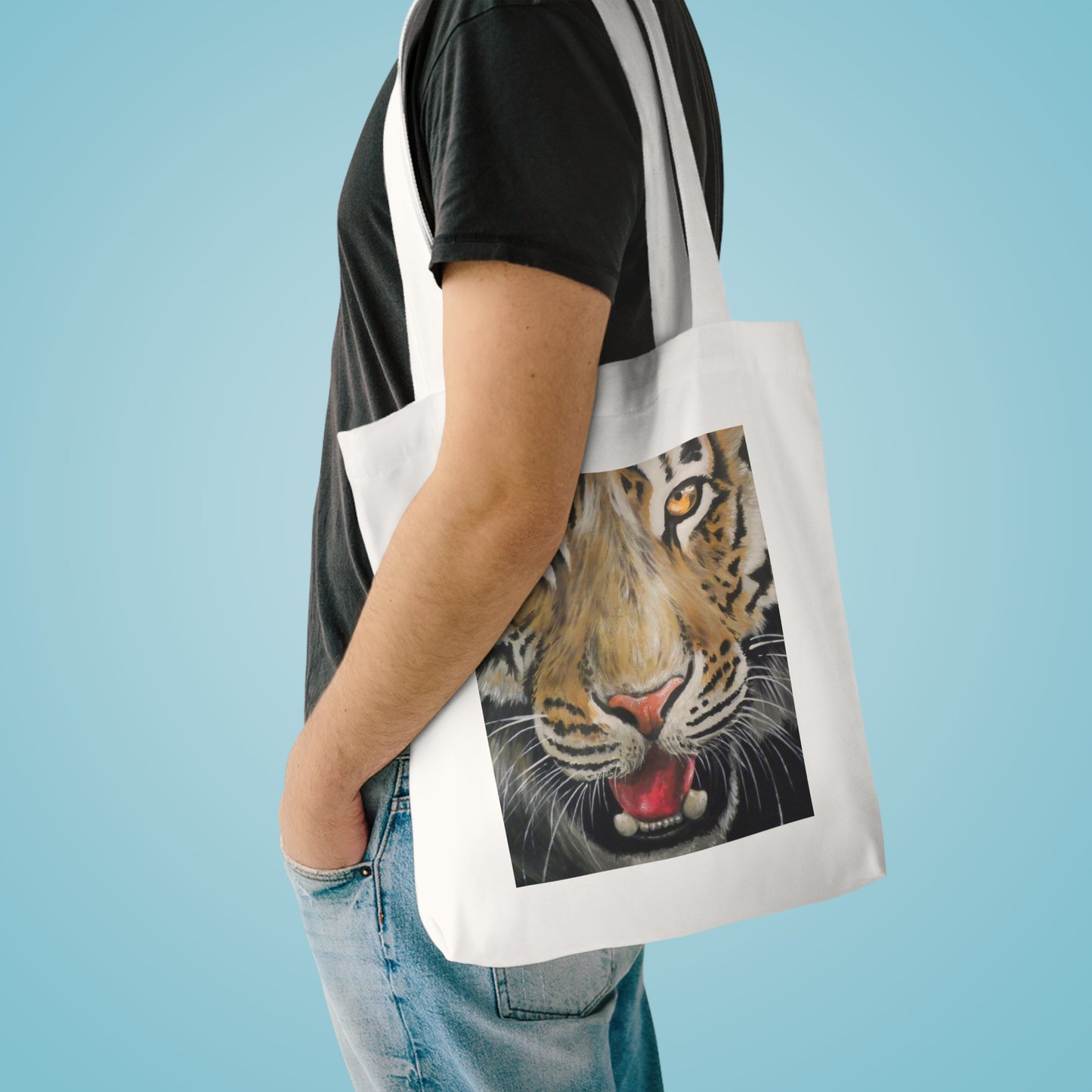 Golden Tiger Cotton Tote Bag