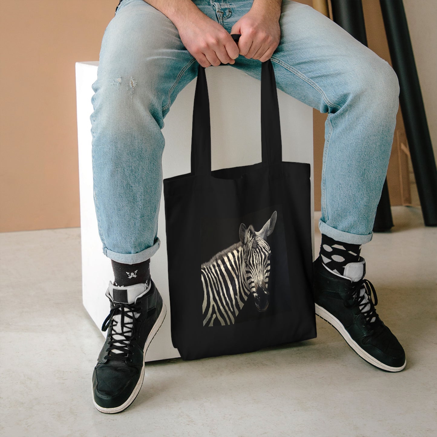 Zebra Cotton Canvas Tote Bag