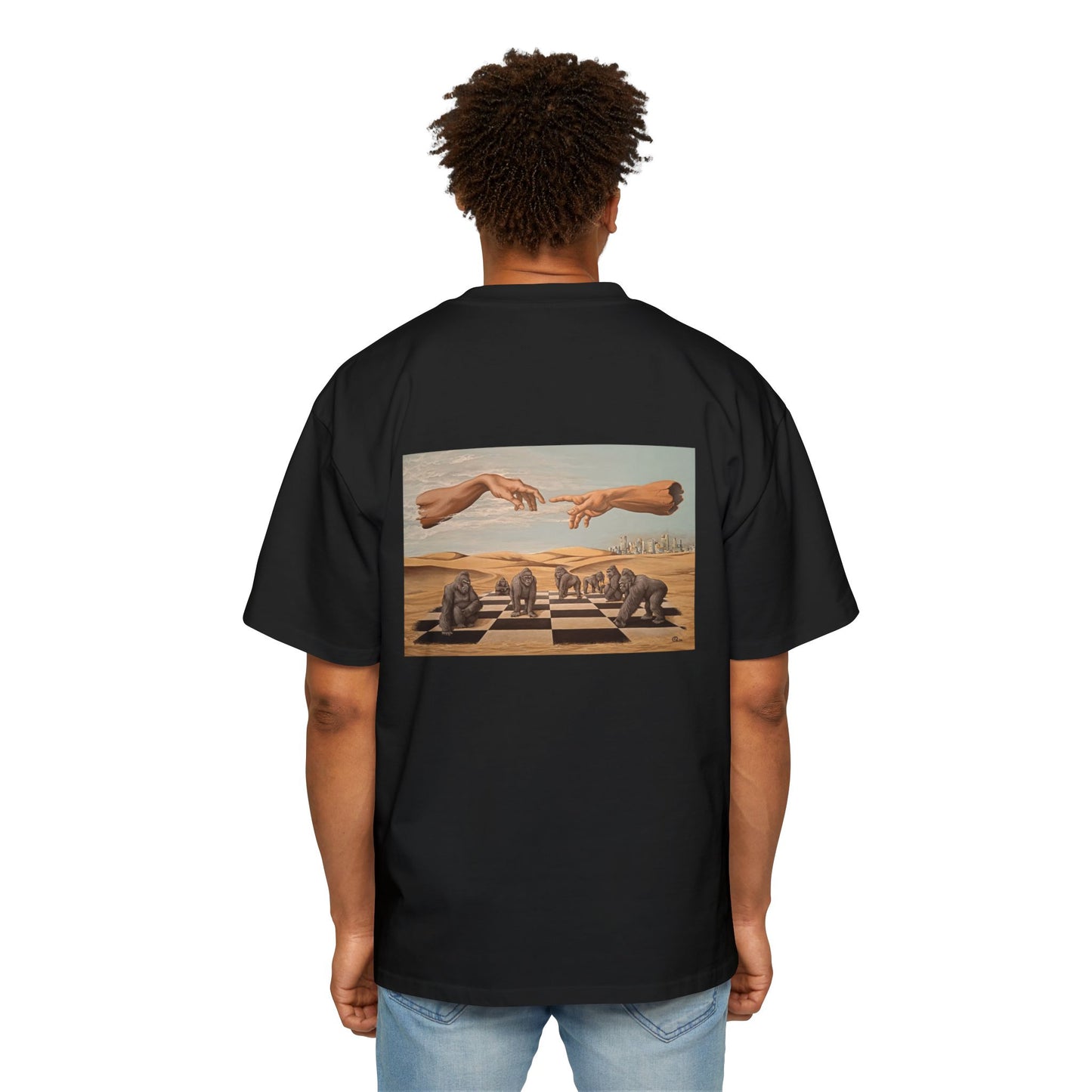 Men’s Heavy Oversized Tee – Surreal Art Edition