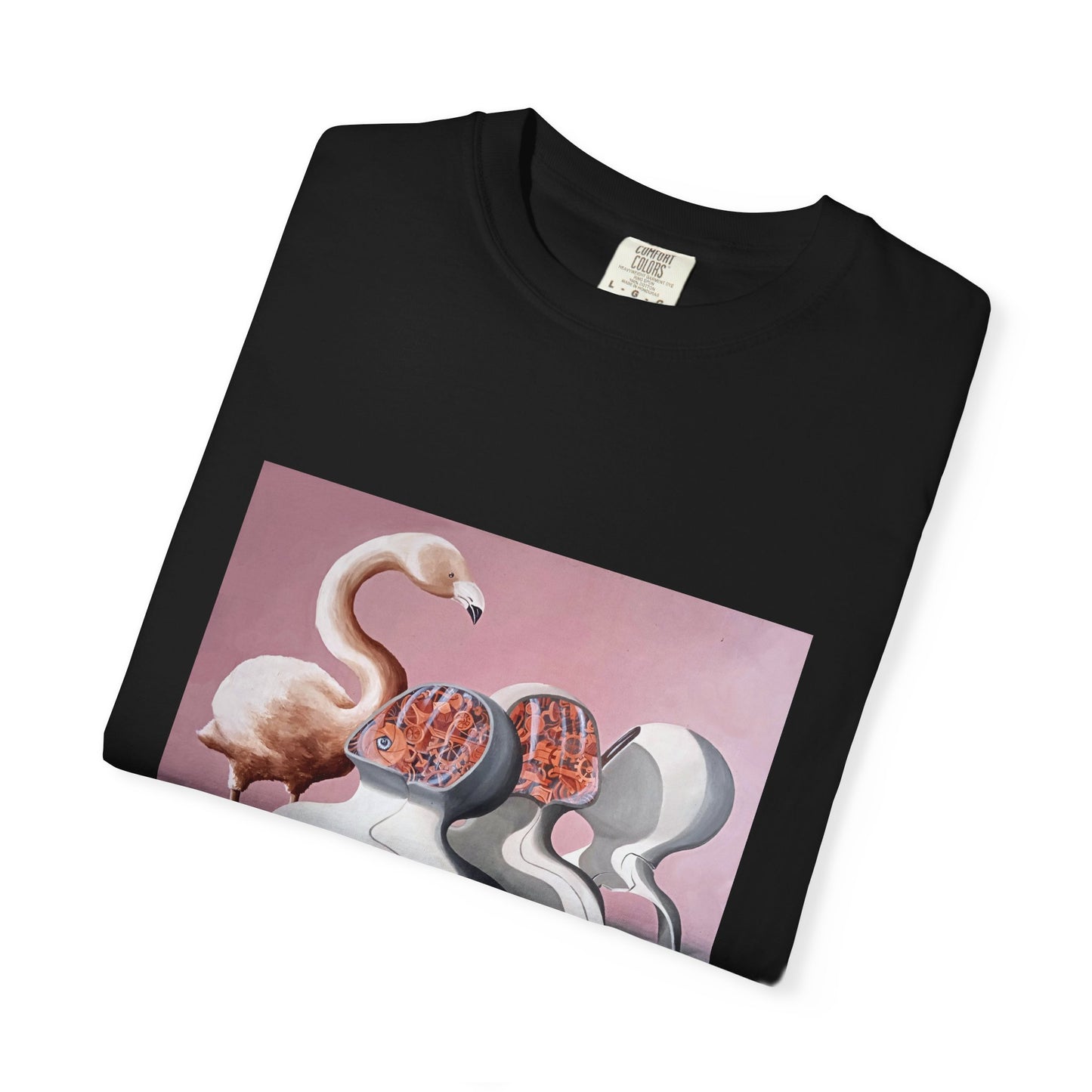 Unisex Garment-Dyed T-Shirt – Surreal Flamingo Art Tee