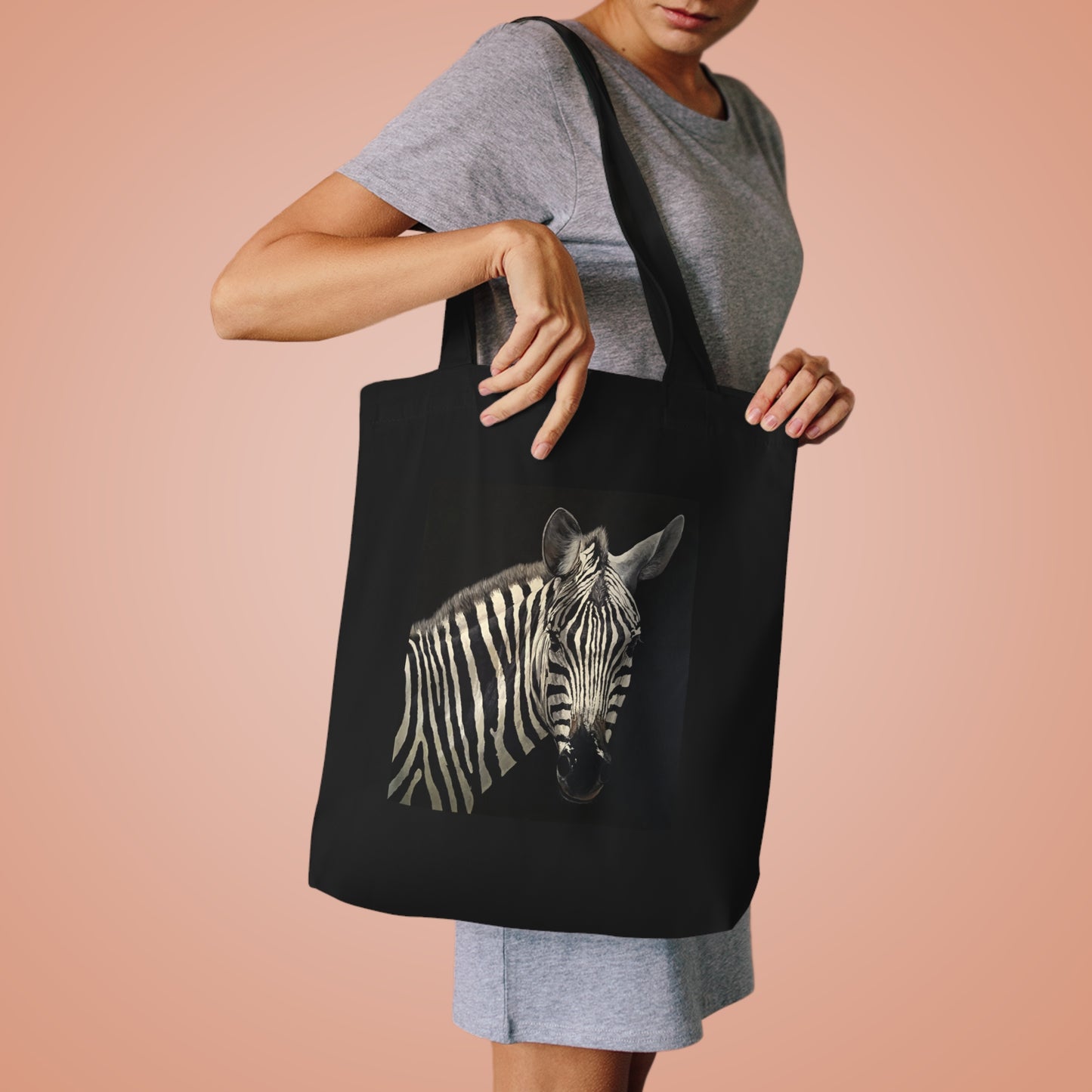Zebra Cotton Canvas Tote Bag
