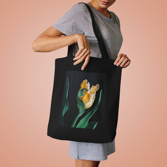 Elegant Floral Cotton Tote Bag