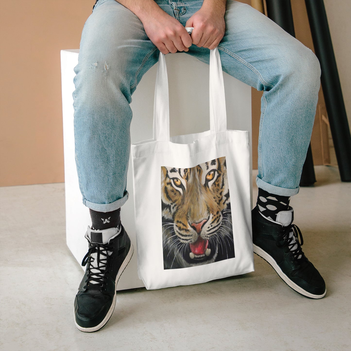 Golden Tiger Cotton Tote Bag