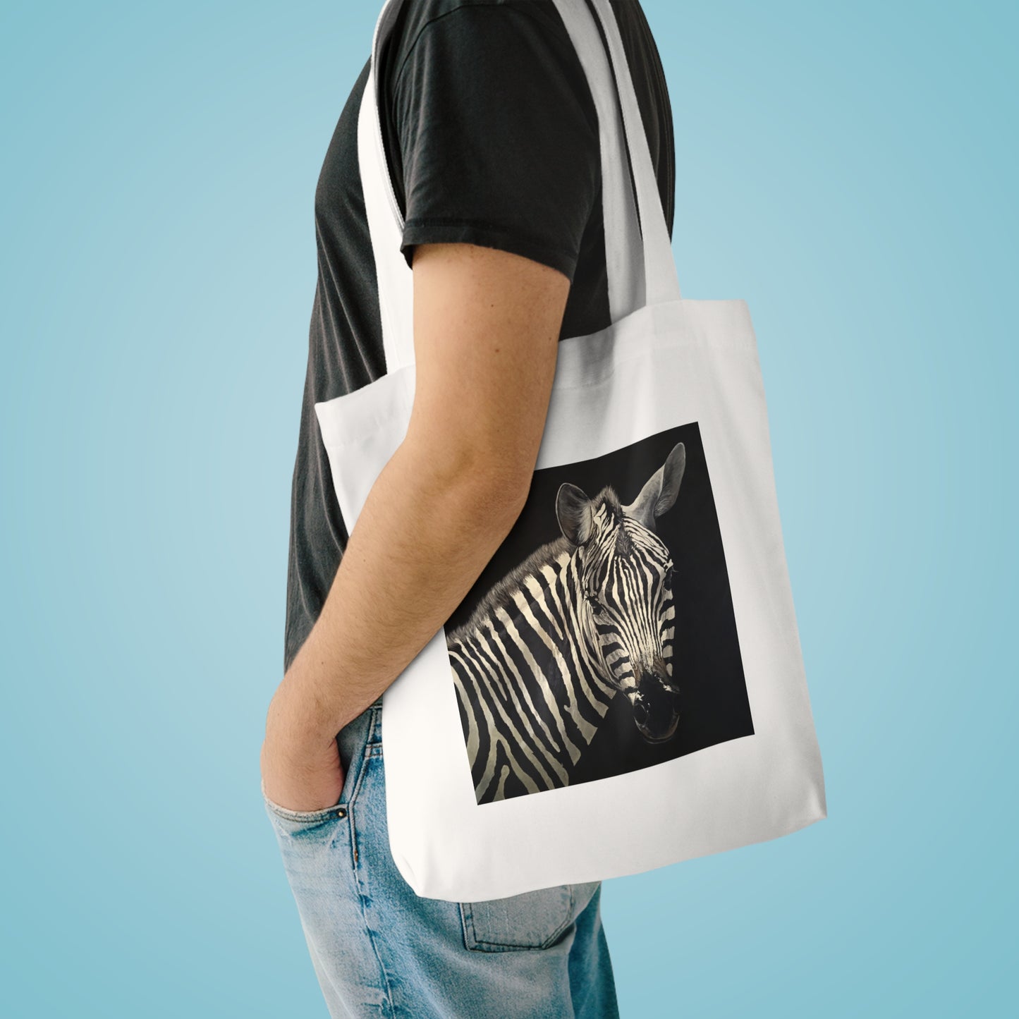 Zebra Cotton Canvas Tote Bag
