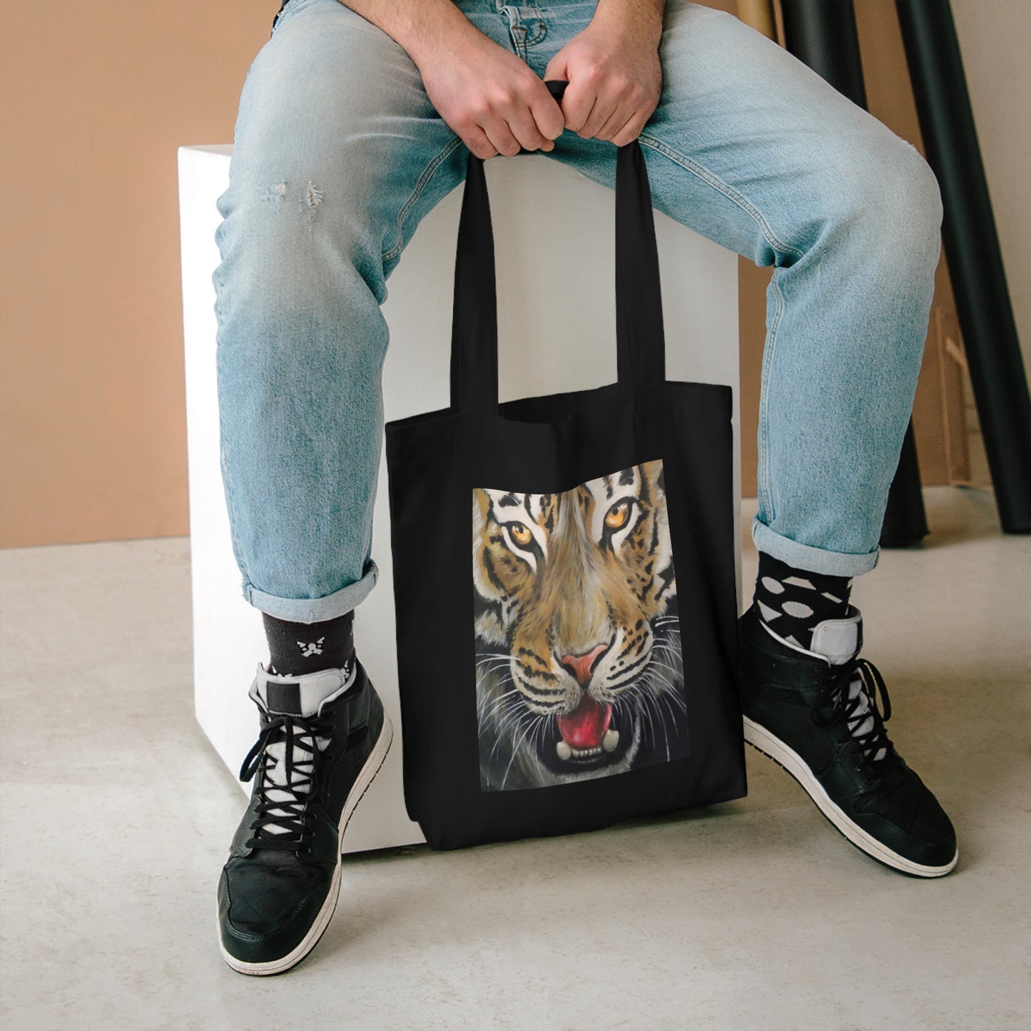Golden Tiger Cotton Tote Bag