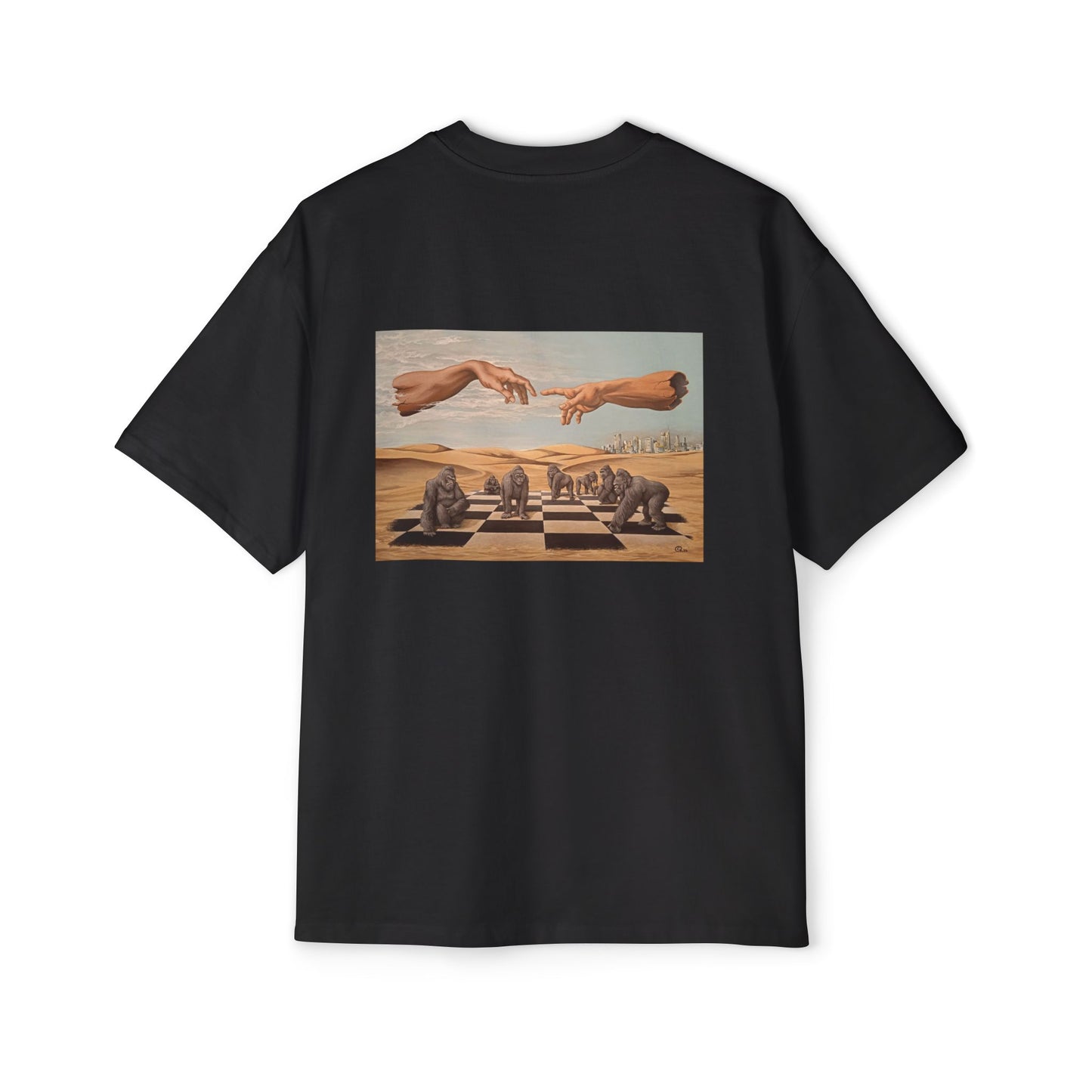 Men’s Heavy Oversized Tee – Surreal Art Edition