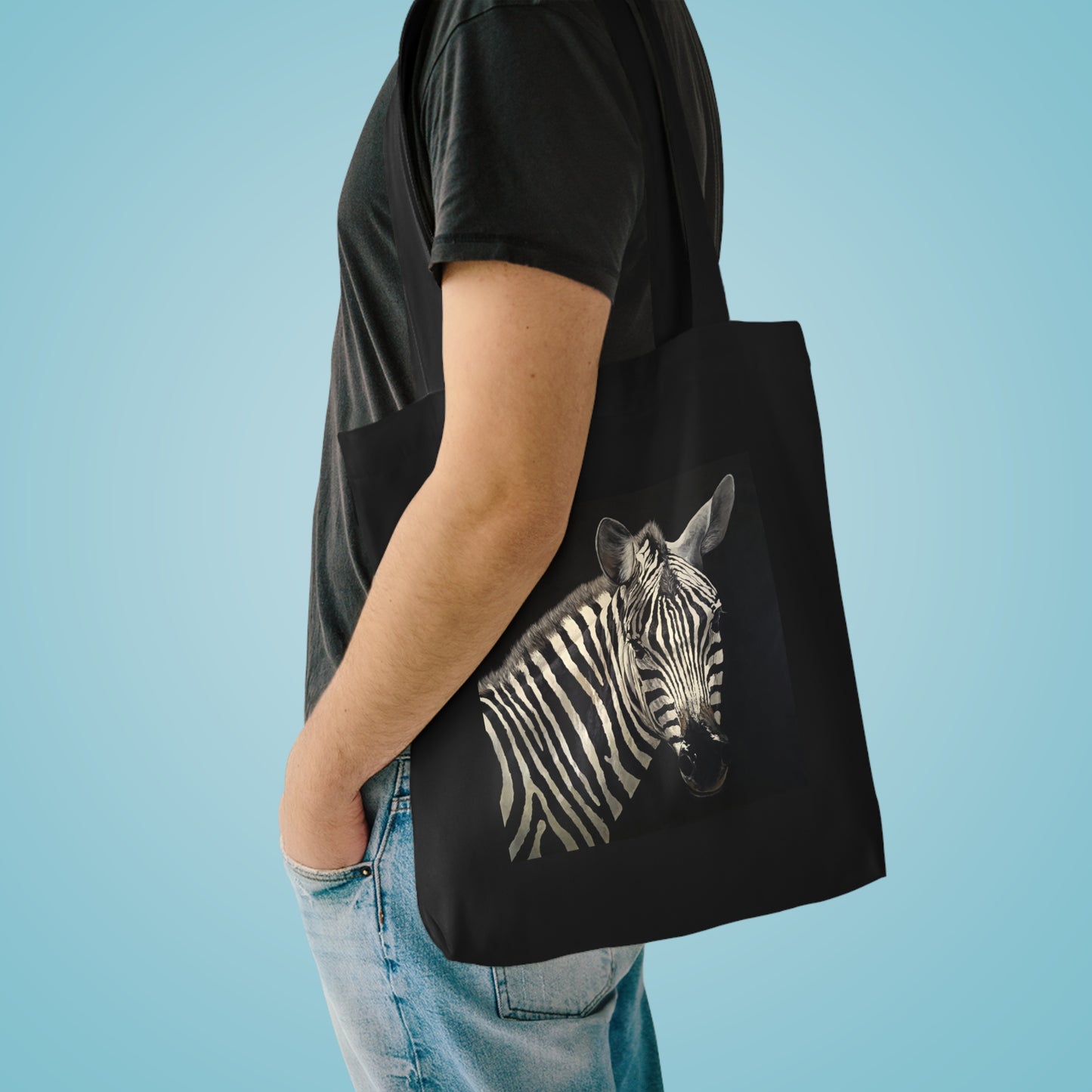 Zebra Cotton Canvas Tote Bag
