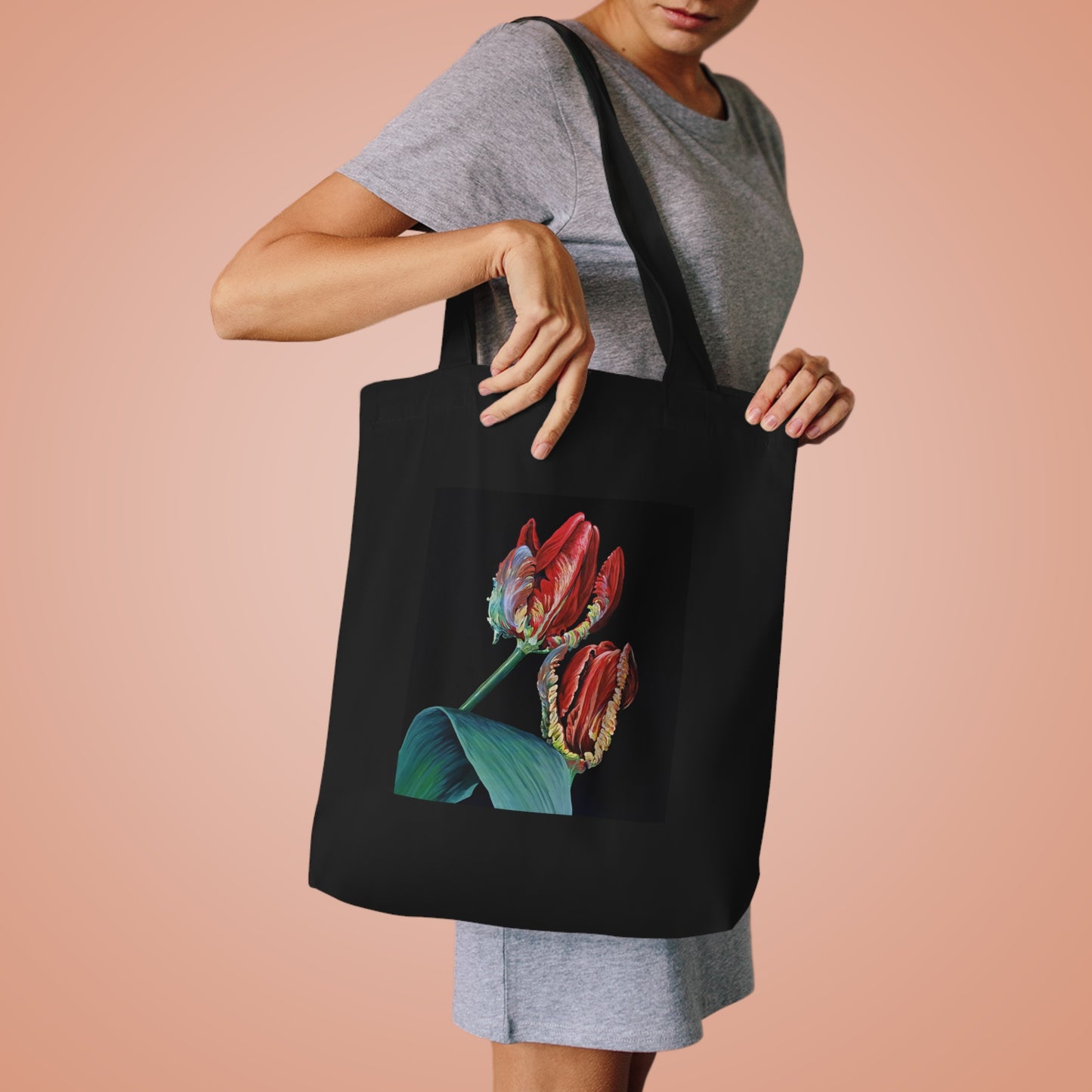 Floral Art Cotton Tote Bag