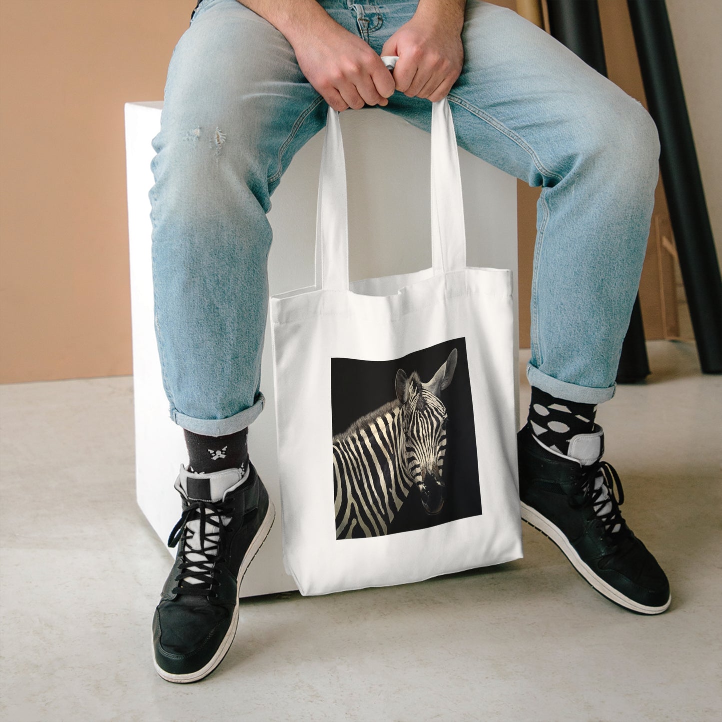 Zebra Cotton Canvas Tote Bag