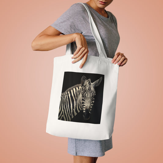 Zebra Cotton Canvas Tote Bag