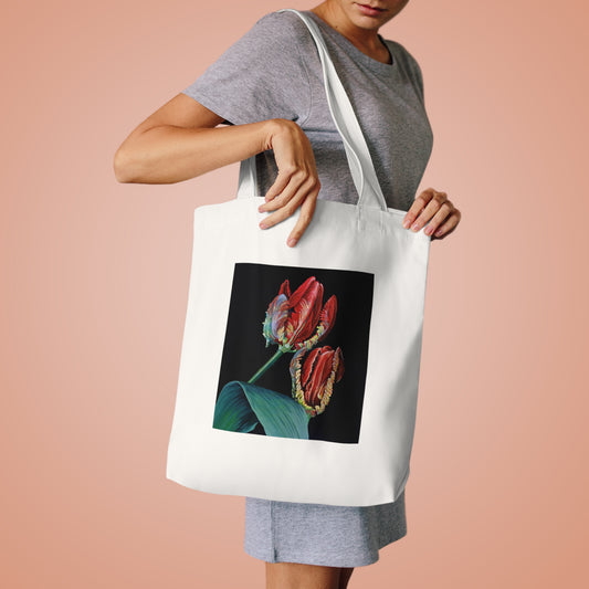 Floral Art Cotton Tote Bag