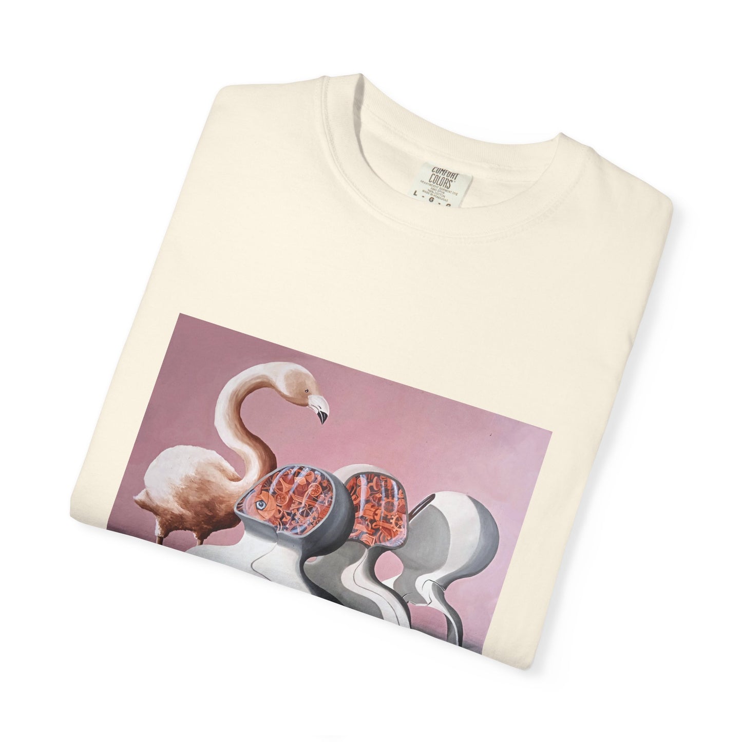 Unisex Garment-Dyed T-Shirt – Surreal Flamingo Art Tee