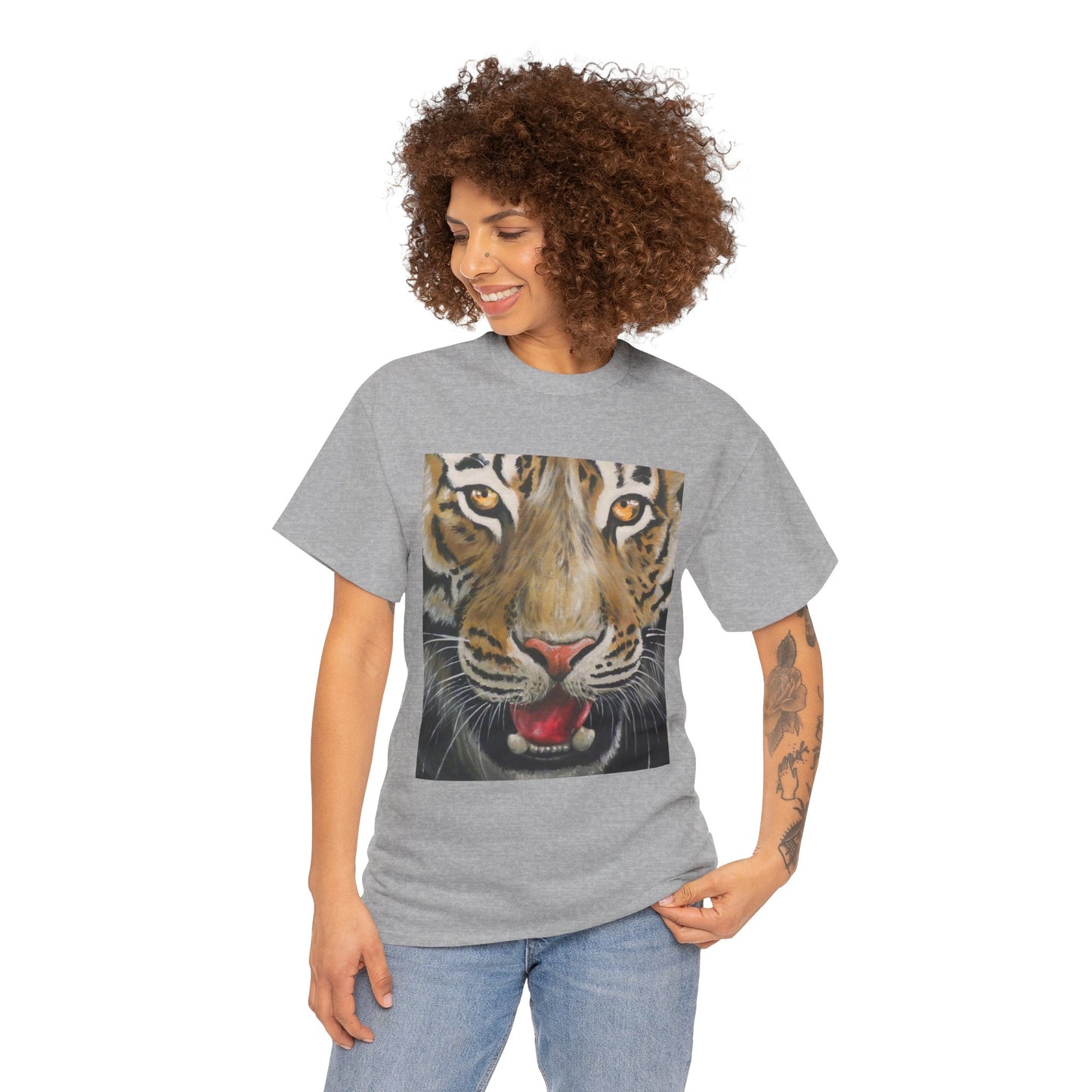 Fierce Tiger Unisex Heavy Cotton Tee - Wildlife Shirt